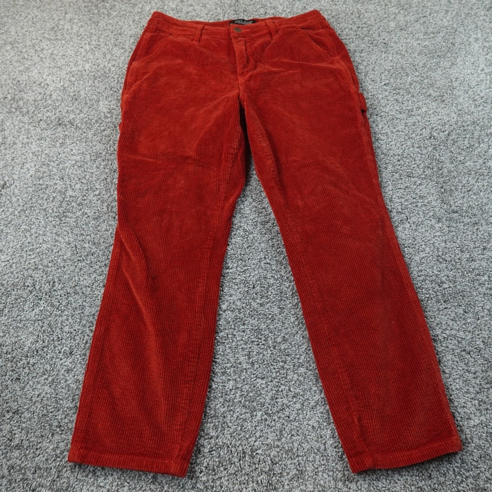 Judy Blue Pants Womens 29 Red Orange Corduroy Slim Fit Stretch Trouser Carpenter - Picture 2 of 12